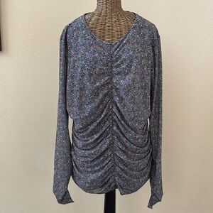 NWT Ted Baker Floral Ruched Long Sleeve Top 6 16